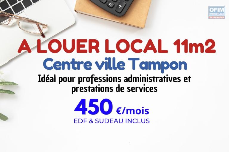 Votre futur bureau de 11 m2 vous attend en plein c&oelig;ur du Tampon !  450 &euro; / mois EDF & SUDEAU inclus