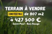 🌿 À VENDRE – Magnifique terrain constructible de 807 m² à 427 500 € | Bois Rouge – Saint-Paul