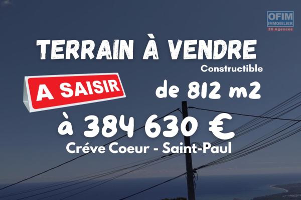 A vendre - Crève-Coeur Les hauts de Saint-Paul - Terrain constructible 812 m2 - 384 630 €